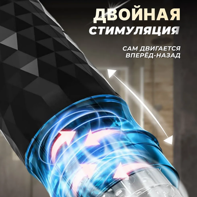 Мастурбатор мужской автоматический с вращением, секс игрушка вагина на присоске