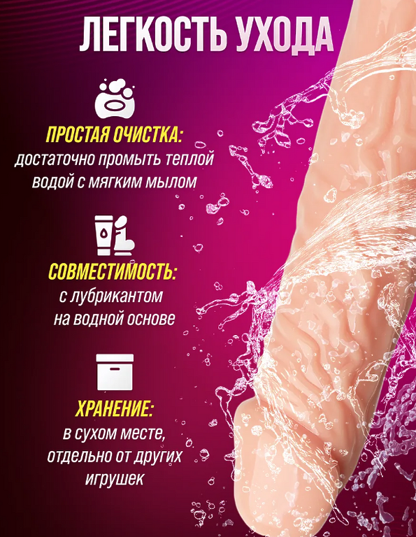 Дилдо резиновый на присоске 18 см 