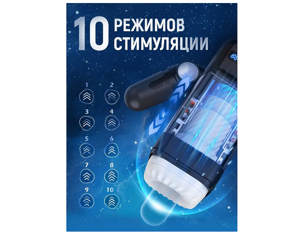 F'n'Fun Автоматический мастурбатор с держ телефона, подогрев, 18 реж, с ручками