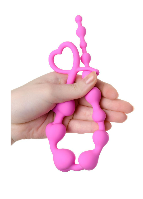 Анальная цепочка ToDo by Toyfa Long Sweety, силикон, розовый, 34 см, Ø 2,7 см