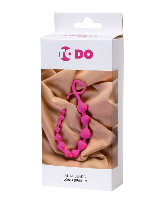 Анальная цепочка ToDo by Toyfa Long Sweety, силикон, розовый, 34 см, Ø 2,7 см