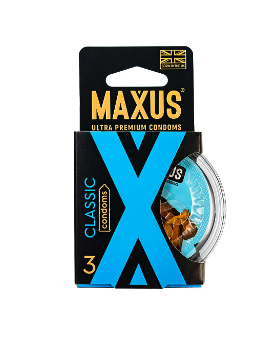 Презервативы Maxus Classic, классические, латекс, пластиковы кейс, 3 шт.