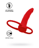 Насадка на пенис для двойного проникновения Black&Red by TOYFA , силикон, красный, 16,5 см