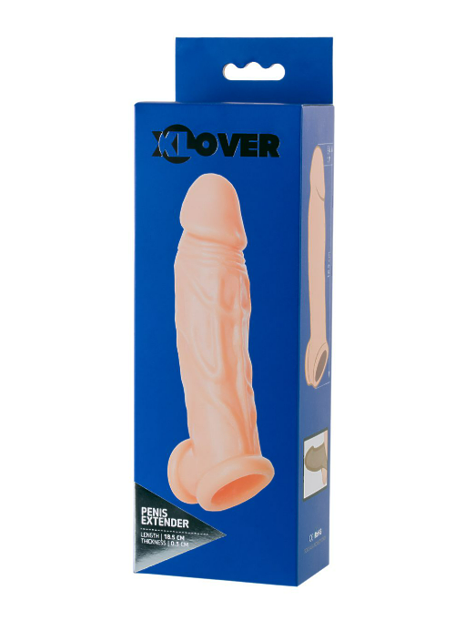 Насадка XLover by TOYFA для увеличения размера, TPR, телесный 18,5 см