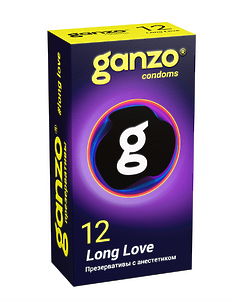 ПРЕЗЕРВАТИВЫ GANZO LONG LOVE № 12 BLACK EDITION (пролонгирующие с анестетиком),